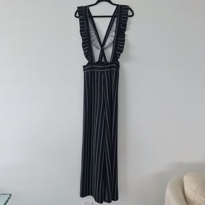 Overall Striped Jumpsuit